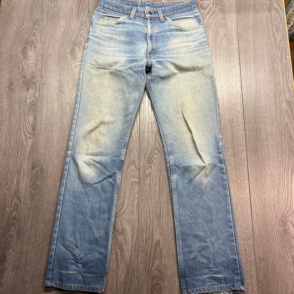 Vintage 80s Levis 509 Orange Tab Jeans Mens 32x32 Light Wash Straight Leg USA